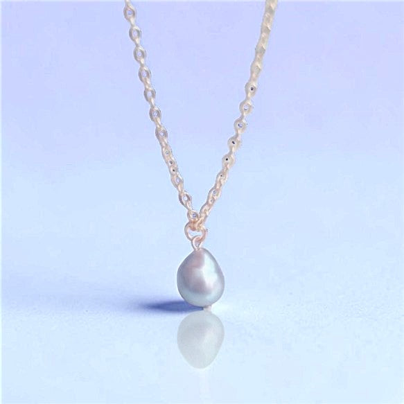The Hydrangea Blue-Purple Teardrop Freshwater Pearl Necklace