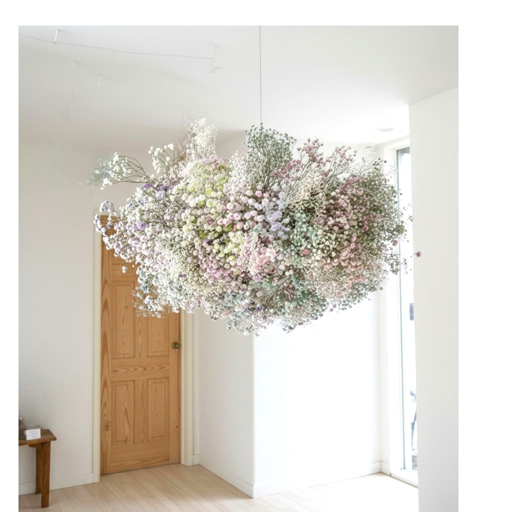 The Floating Sky: Premium Gypsophila Soft colored Cloud Hanging Wreath