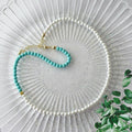 The Meeting of Two Worlds: 2-Way Turquoise & Natural Pearl Asymmetry Necklace