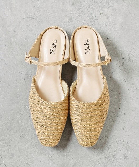Effortless Elegance: Handcrafted Japanese Mesh Square-Toe Mule