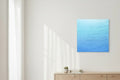 The Depth of Serenity: Hand-Painted Blue Ocean Textured Abstract Art