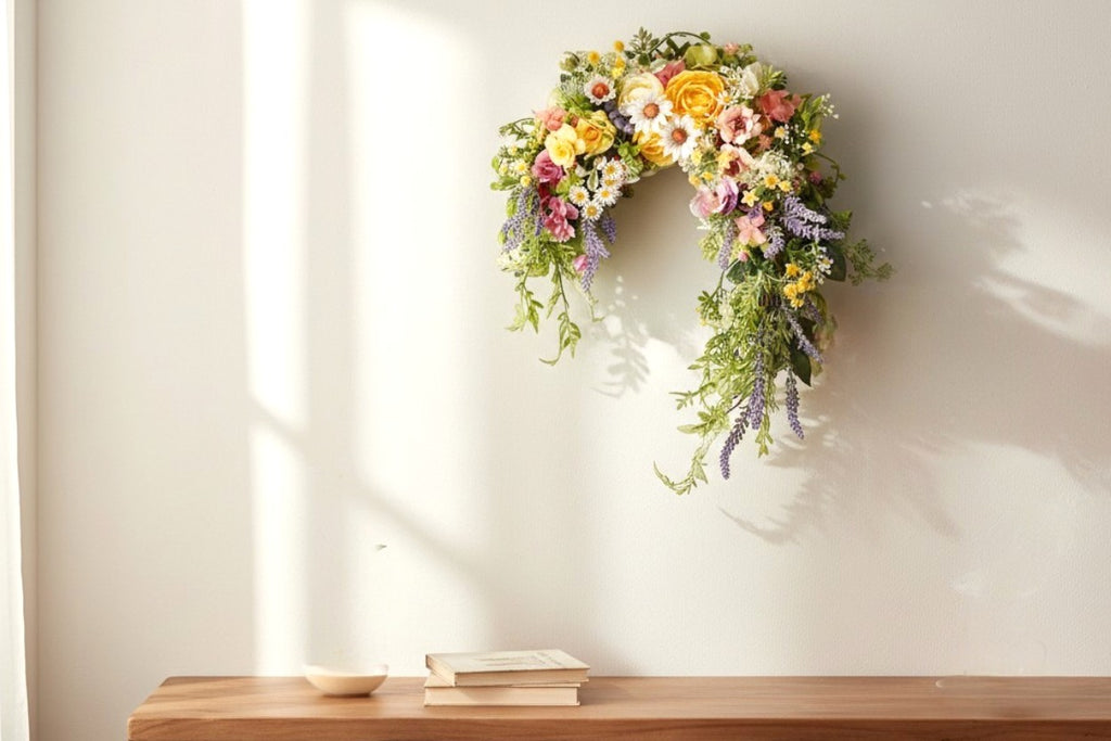 The Shower of Happiness: 20 Premium Art Flower Horseshoe Wreath