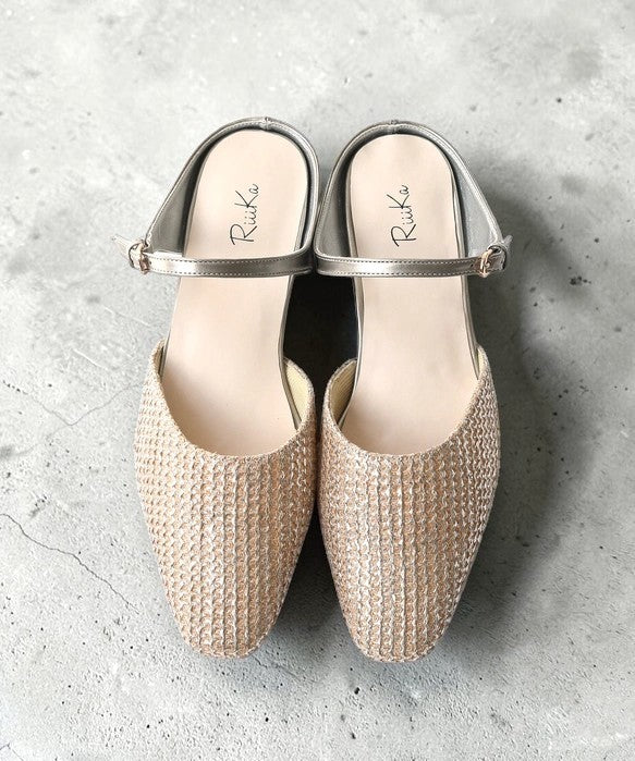 Effortless Elegance: Handcrafted Japanese Mesh Square-Toe Mule