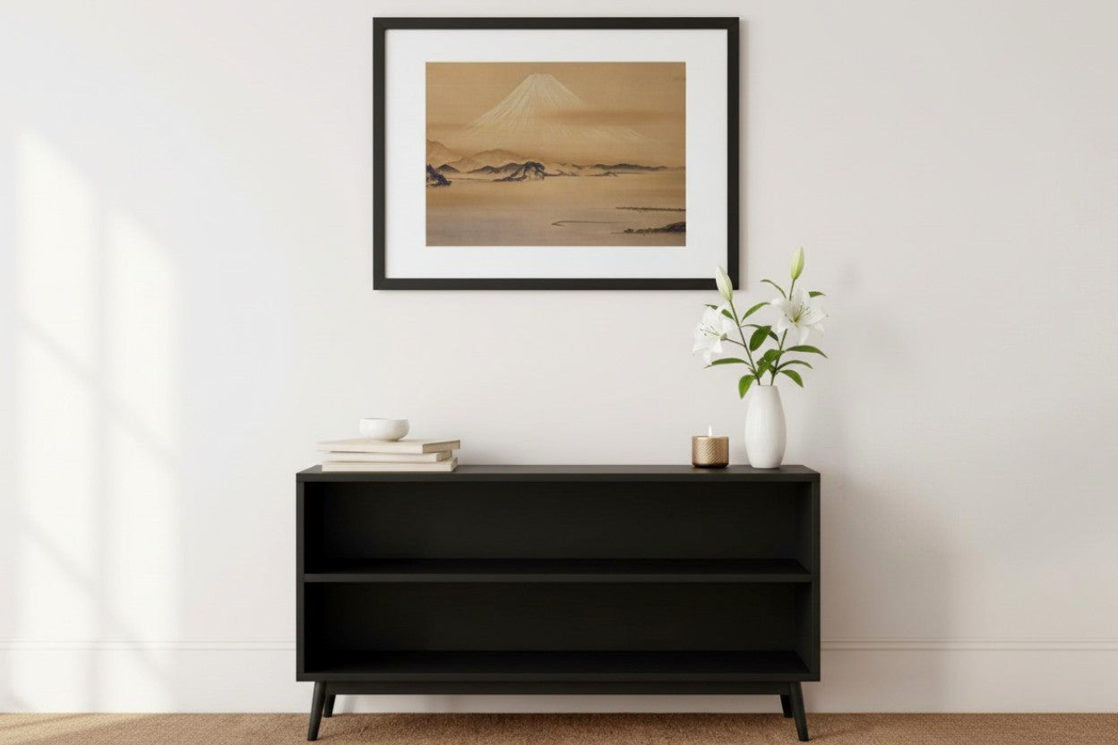 Sacred Solitude:Vintage Japanese Nihonga Mount Fuji Art Poster