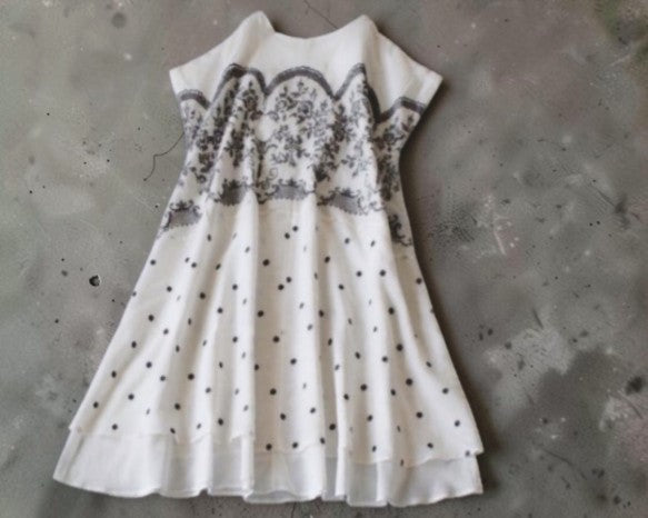 Effortless Grace: Premium Hand-Embroidered Linen A-Line Dress