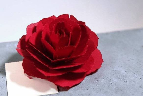 The Blooming Symphony: Rose Message Card Inspired by Origami Artistry