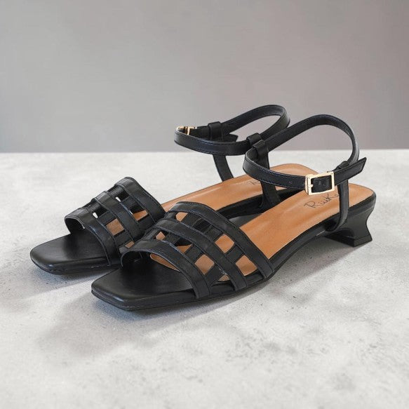 Graceful Steps: Japanese Artisan Scallop Mesh Ankle-Strap Sandals