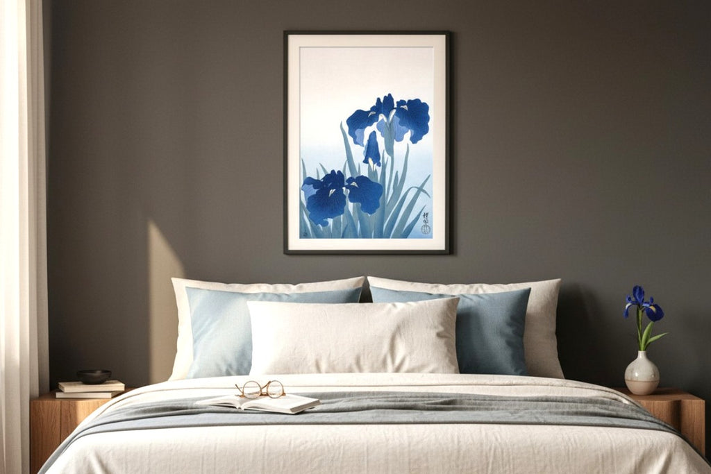 Serene Iris Bloom:Vintage Japanese Nihonga & Ukiyo-e Fine Art Poster