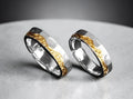The Radiant Surge: 24K & S999 Pure Silver Bespoke Hammered Artisan Ring - Gold Wave