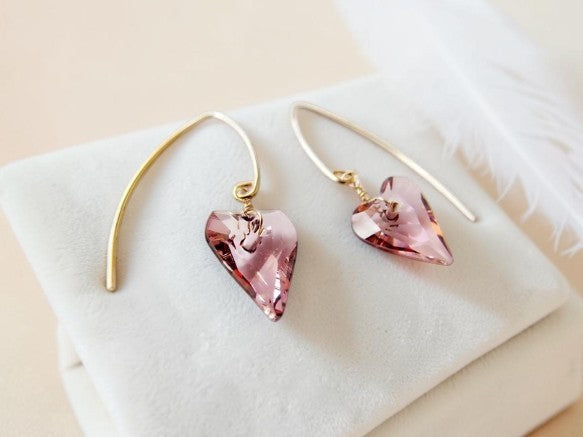 A Lost Masterpiece: Rare Swarovski Antique Rose & 14kgf Earrings