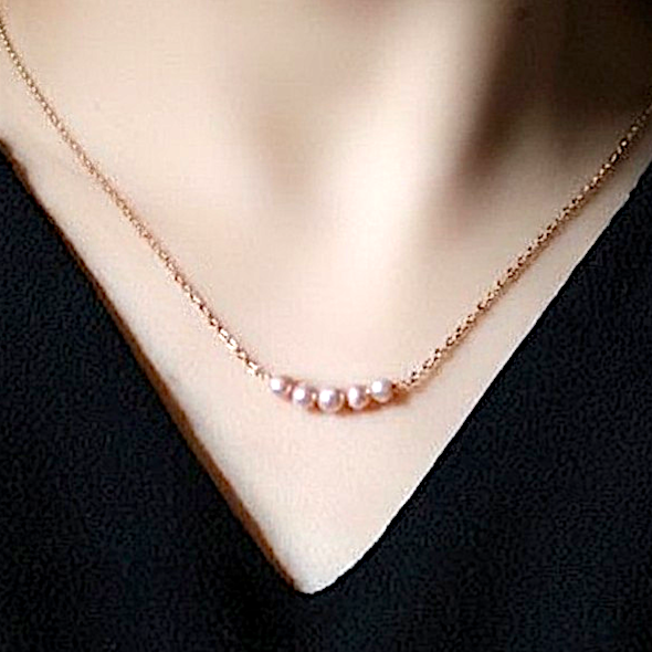 The Delicate Pastels: 14kgf Genuine Freshwater Pearl Floating Necklace