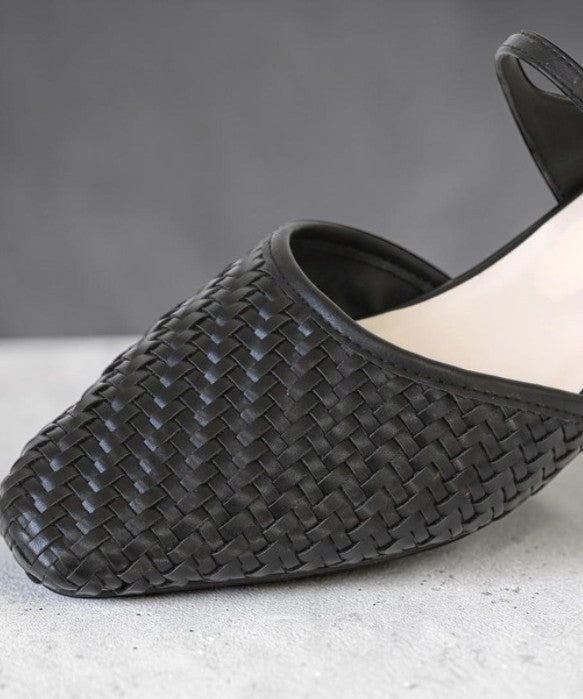 Effortless Elegance: Handcrafted Japanese Mesh Square-Toe Mule