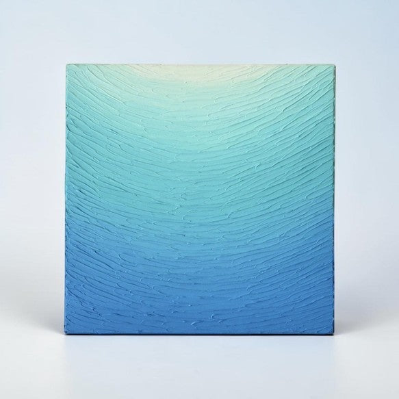 The Depth of Serenity: Hand-Painted Blue Ocean Textured Abstract Art