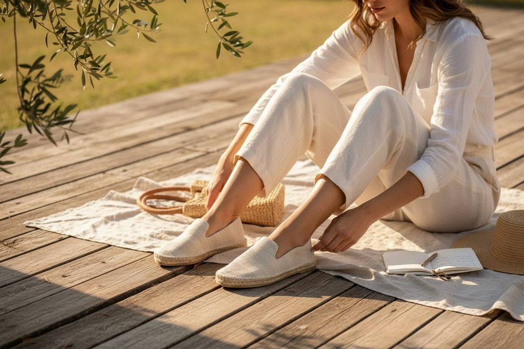 Effortless Summer Comfort:Handcrafted Breathable Jute Slip-On Black