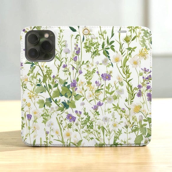 The Sunlit Botanical Meadow: Handcrafted Folio iPhone Case