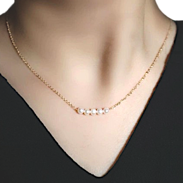 The Delicate Pastels: 14kgf Genuine Freshwater Pearl Floating Necklace