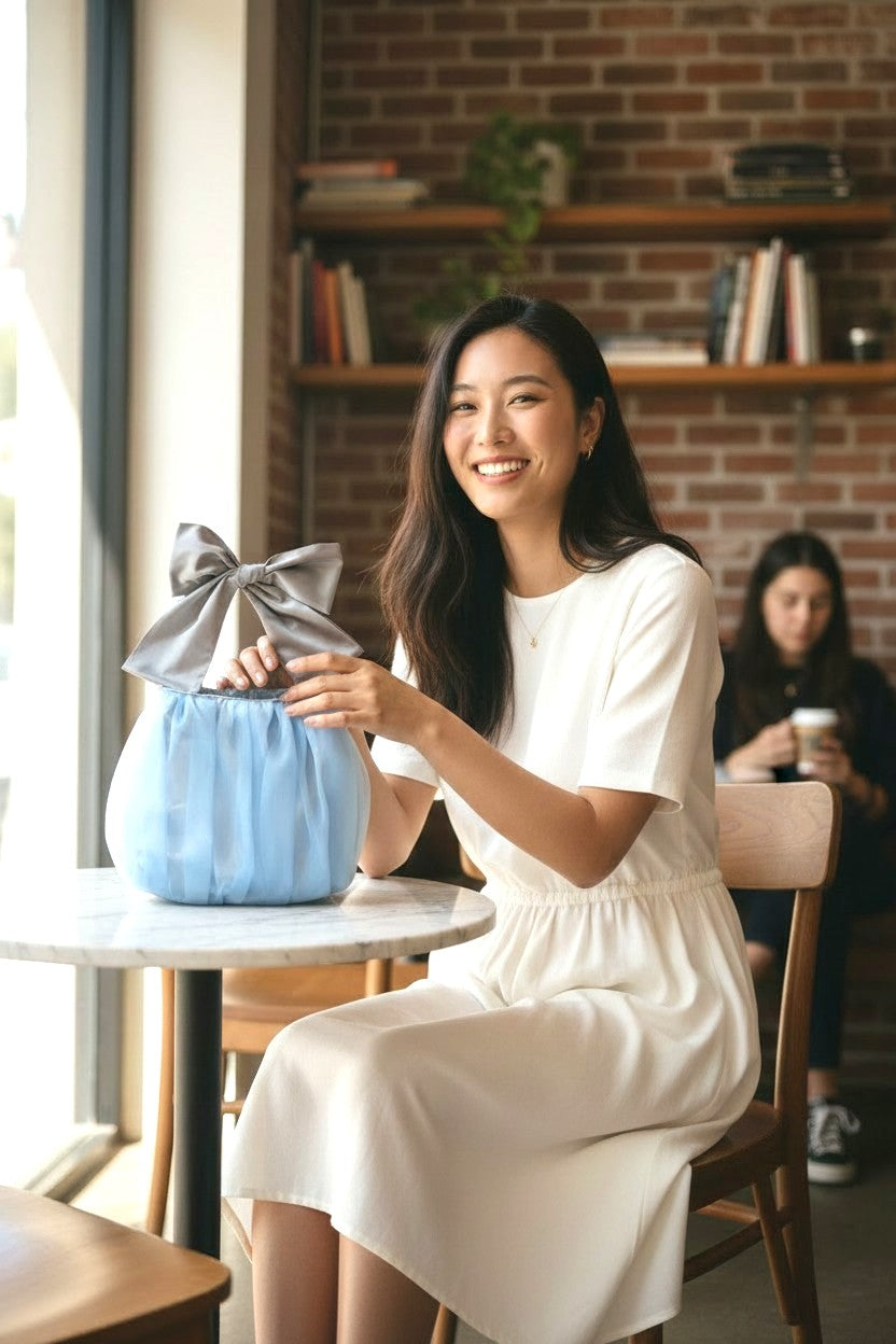The Organza Muse: Made-to-Order Premium Sheer Ribbon Tote Bag