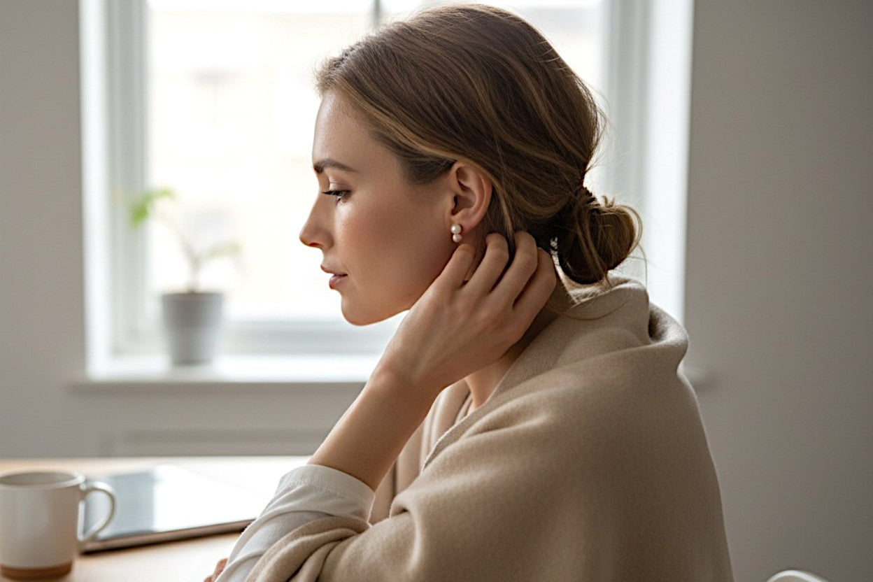 The 14kgf Double-Drop Japanese Freshwater Pearl Earrings