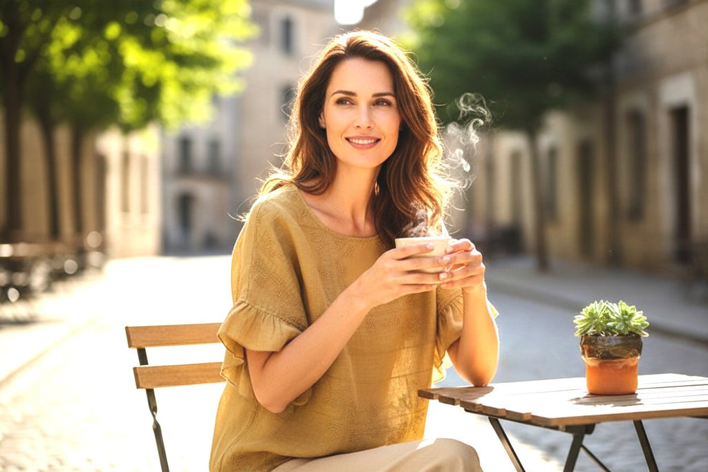 Der Couture-Hauch: Premium bestickte Leinen-Rüschenbluse