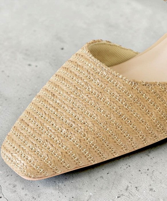 Effortless Elegance: Handcrafted Japanese Mesh Square-Toe Mule