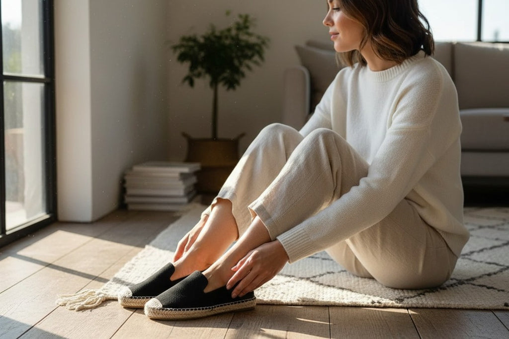 Effortless Summer Comfort:Handcrafted Breathable Jute Slip-On Beige