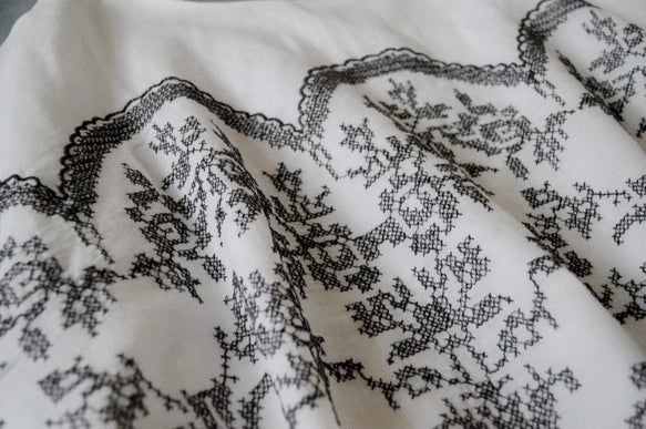 Effortless Grace: Premium Hand-Embroidered Linen A-Line Dress