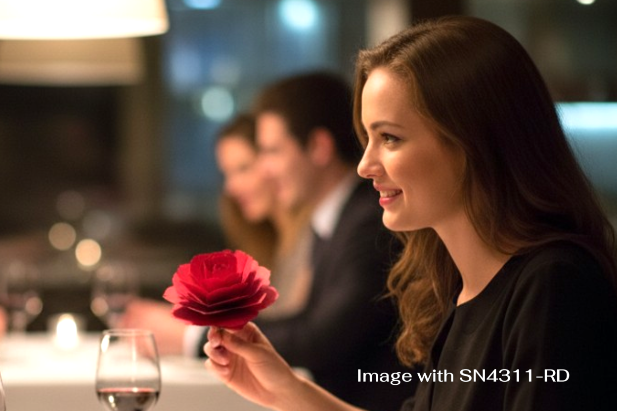 The Blooming Symphony: Rose Message Card Inspired by Origami Artistry