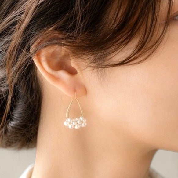 Nature's Wearable Art: Rare Baroque Pearl & Textured Geometric Earrings in 14K Gold, SV925 or  Surgical Stainless Steel