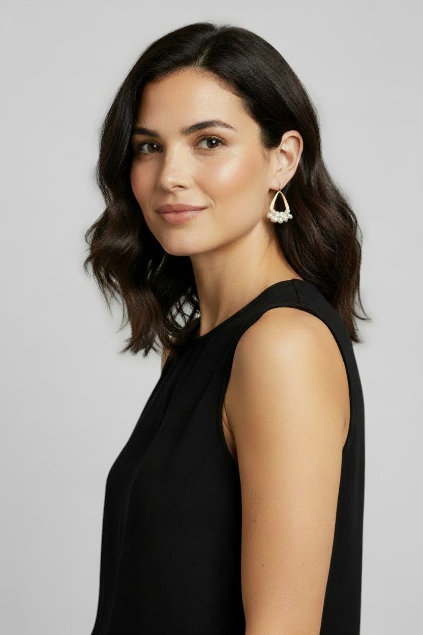 Nature's Wearable Art: Rare Baroque Pearl & Textured Geometric Earrings in 14K Gold, SV925 or  Surgical Stainless Steel