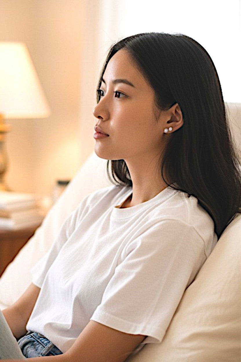 The 14kgf Double-Drop Japanese Freshwater Pearl Earrings