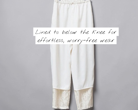 The Sheer Haute-Couture Curve Pants (Perlweiß): Exklusive handgefertigte Jacquard-Hose