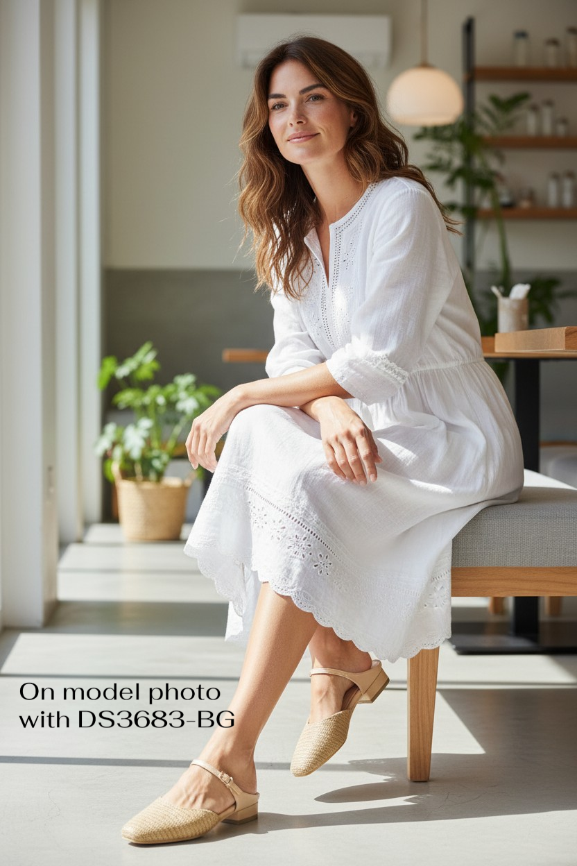 Effortless Elegance: Handcrafted Japanese Mesh Square-Toe Mule