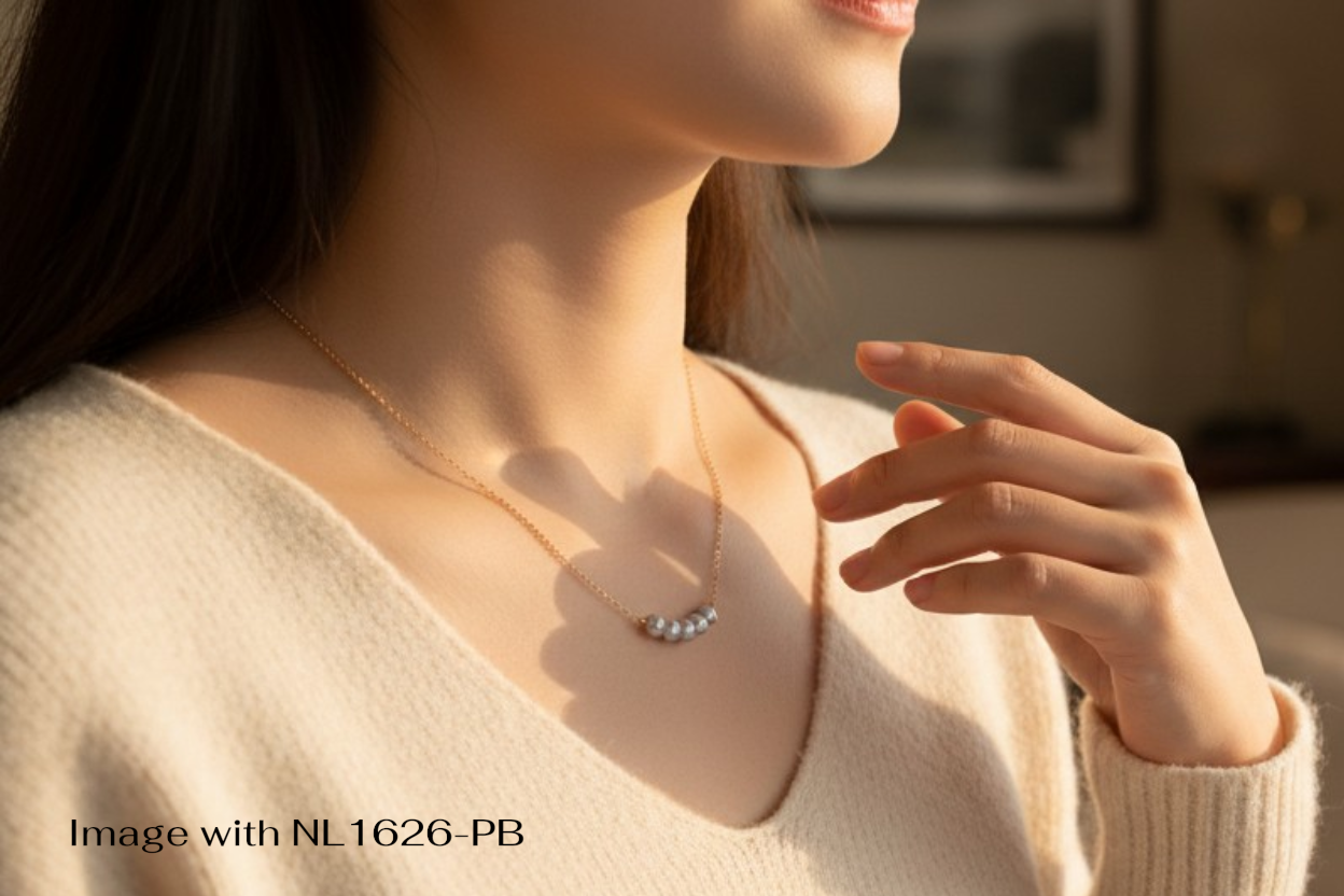 The Delicate Pastels: 14kgf Genuine Freshwater Pearl Floating Necklace