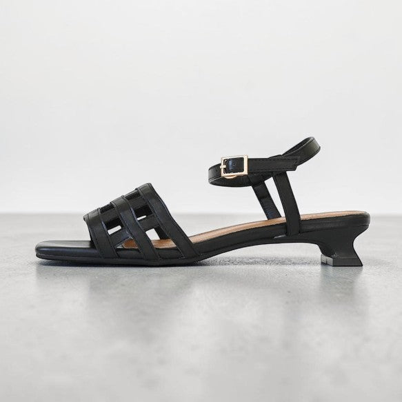Graceful Steps: Japanese Artisan Scallop Mesh Ankle-Strap Sandals