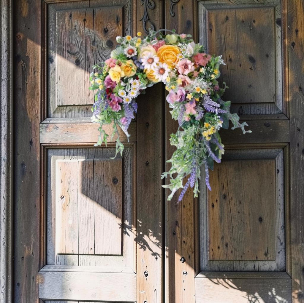 The Shower of Happiness: 20 Premium Art Flower Horseshoe Wreath