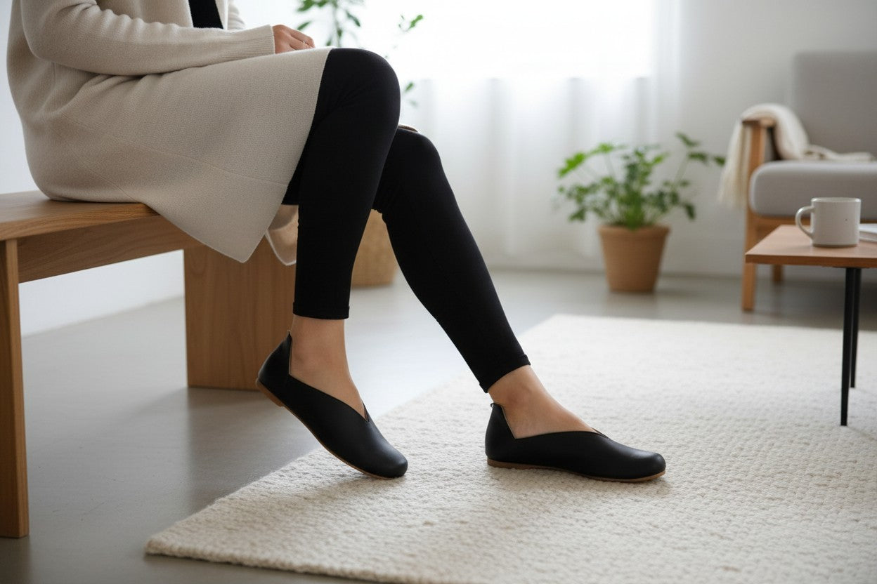 The Architecture of Elegance: Bespoke V-Cut Flannel & Linen Comfort Shoes